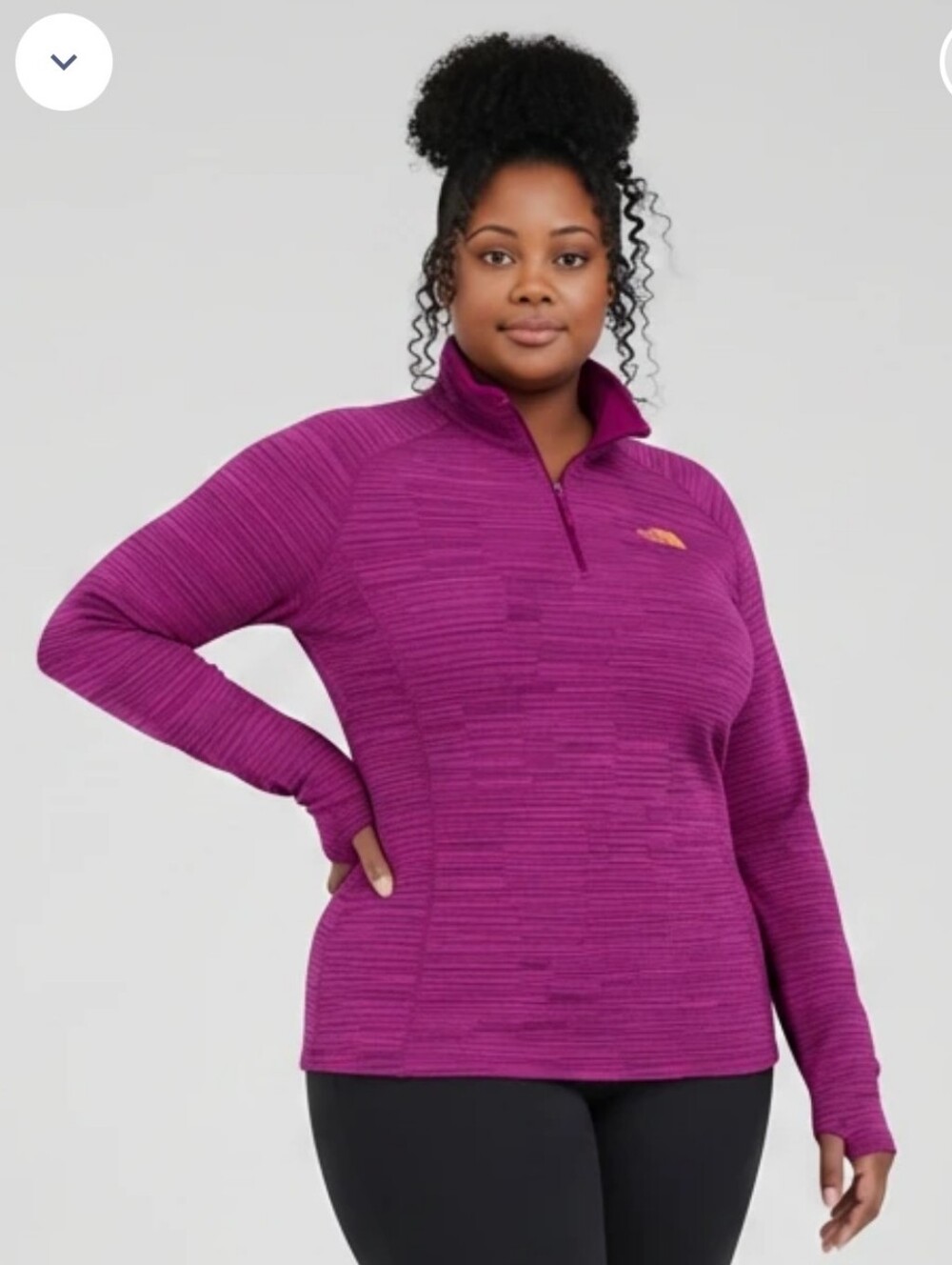 The North Face Glacier 1/4 Zip Fleece Dramatic Plum Stria Size XL